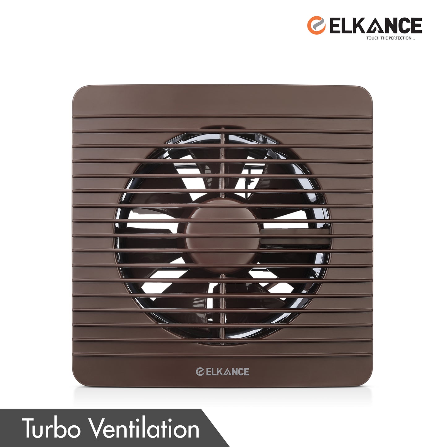 ELKANCE Brown Axial Fan Turbo - High-Efficiency Airflow, Durable Construction, AC-Powered, Ideal for Window/Glass Installations