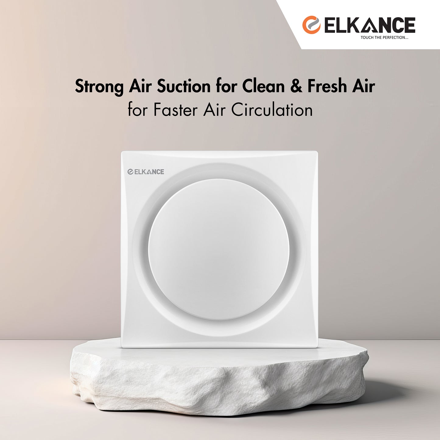 ELKANCE Ceiling Ventilation Fan Swirl (White) - Efficient Airflow, ABS-PP Construction, AC-Powered, Compact Design| Room Ventilation