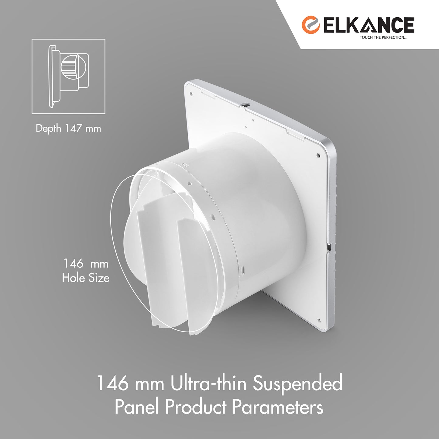 ELKANCE Axial Fan Turbo Pro (Silver White) - High-Performance Cooling, Sleek Design, Durable AC Operation for Modern Spaces