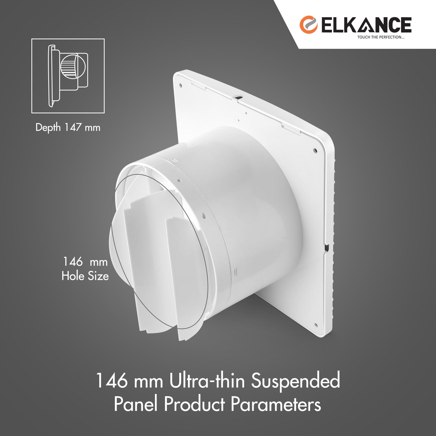 ELKANCE White Axial Fan Turbo - Efficient Cooling, Durable AC Operation, Modern Design for Window/Glass Installations