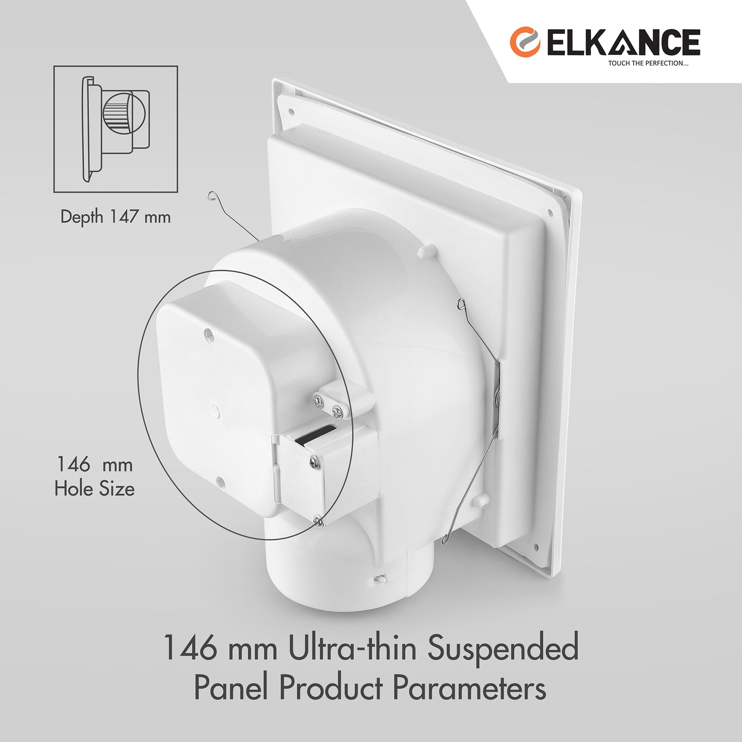 ELKANCE Ceiling Ventilation Fan Swirl (White) - Efficient Airflow, ABS-PP Construction, AC-Powered, Compact Design| Room Ventilation