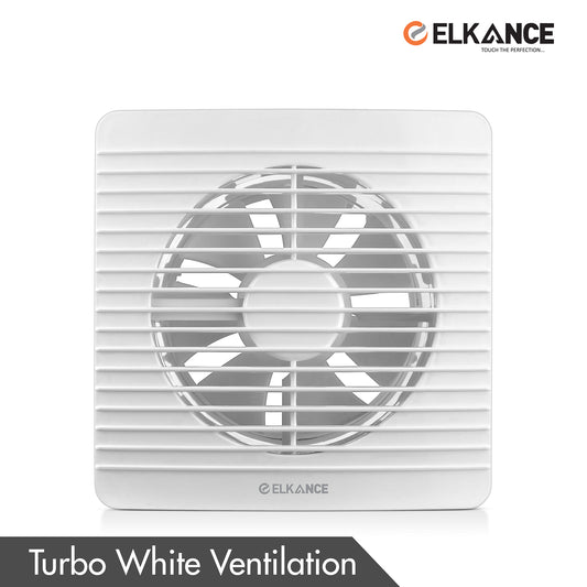 ELKANCE White Axial Fan Turbo - Efficient Cooling, Durable AC Operation, Modern Design for Window/Glass Installations