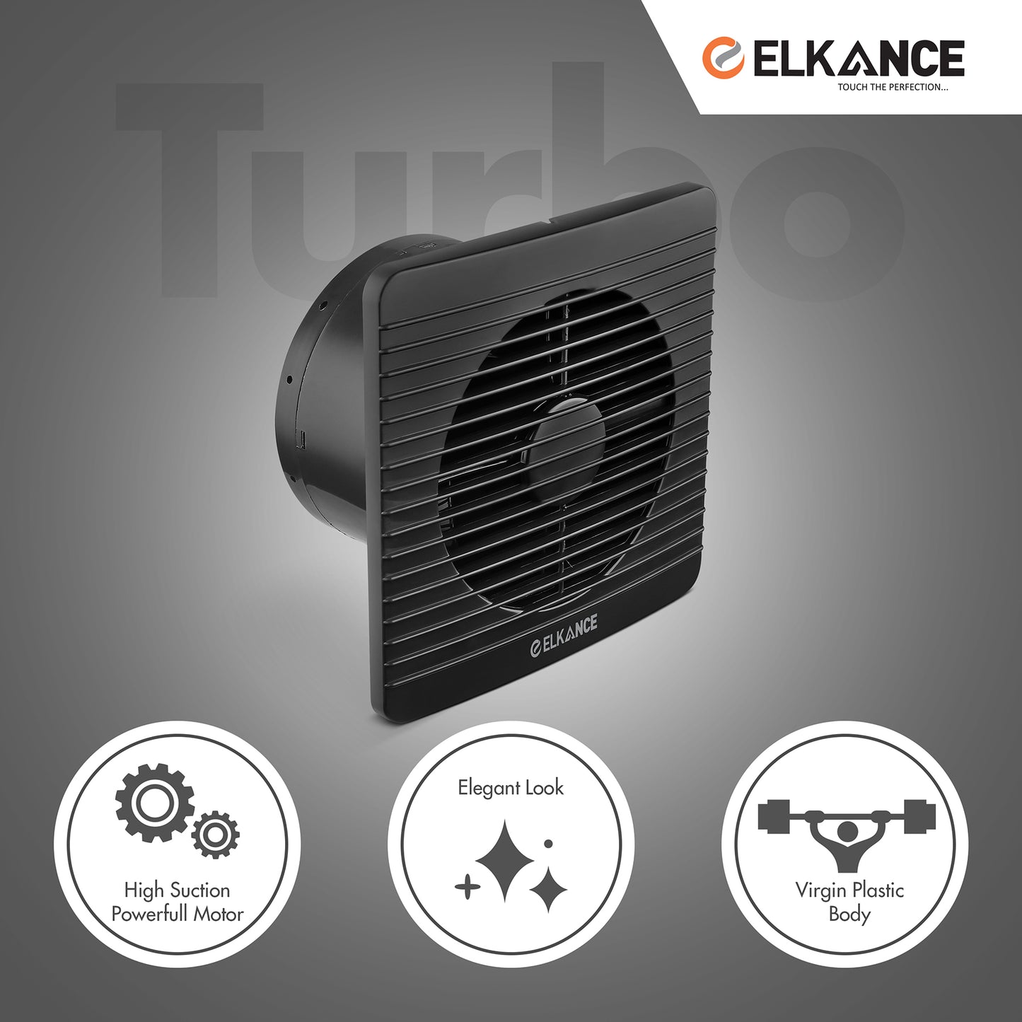 ELKANCE Axial Fan Turbo - Black, High-Performance Cooling, 1-Year Warranty