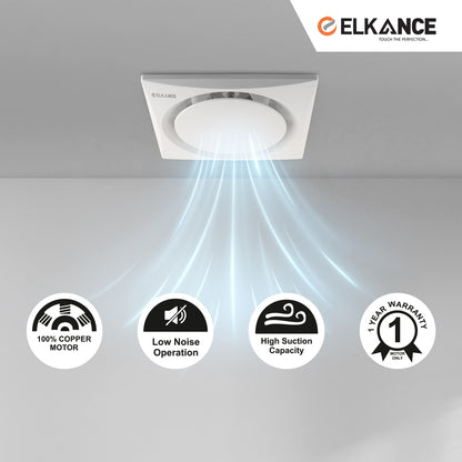 ELKANCE Ceiling Ventilation Fan Swirl (White) - Efficient Airflow, ABS-PP Construction, AC-Powered, Compact Design| Room Ventilation