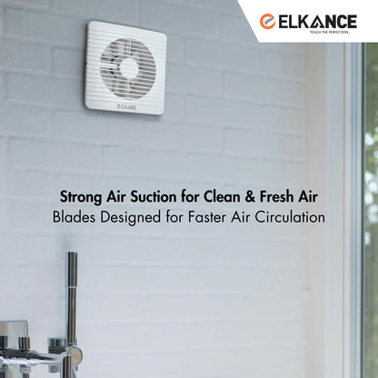 ELKANCE White Axial Fan Turbo - Efficient Cooling, Durable AC Operation, Modern Design for Window/Glass Installations