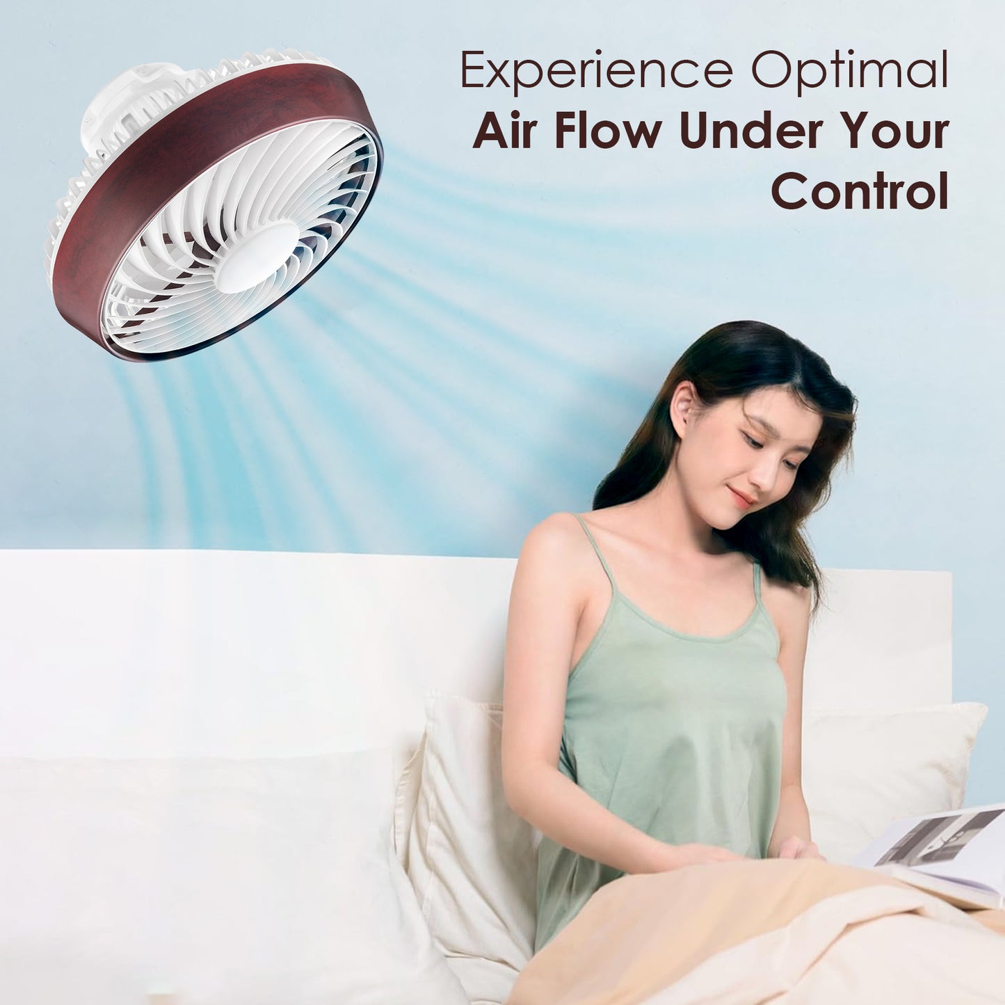 ELKANCE Swing Zephyr 300mm Cabin Fans for Office Shop and Kitchen (Rose Wood)